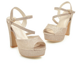 Glowing Beauty Glitzer Plateau Heels